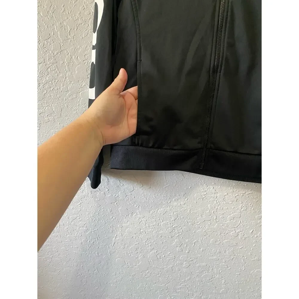 Adidas Black Zip Kids Jacket Size Large